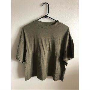 Free people utility green crop(ish) T shirt